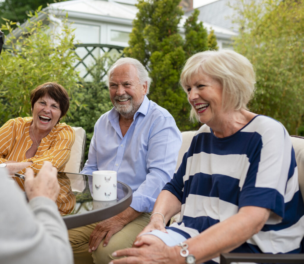 Seniors gathering in the evening