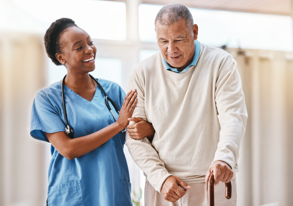 Senior being taken care of