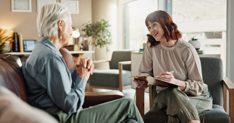 Senior with therapist