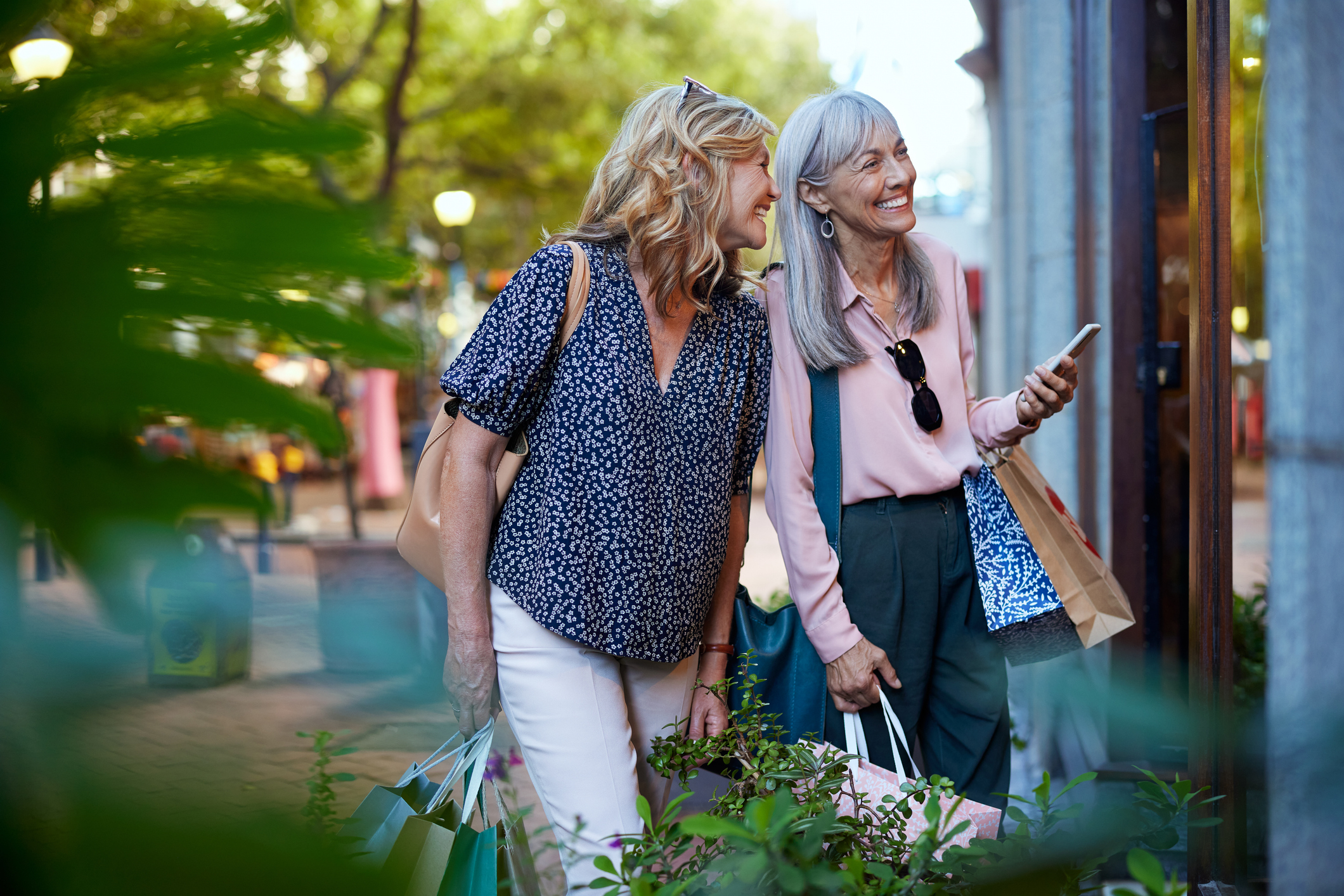Senior women shopping in New Jersey